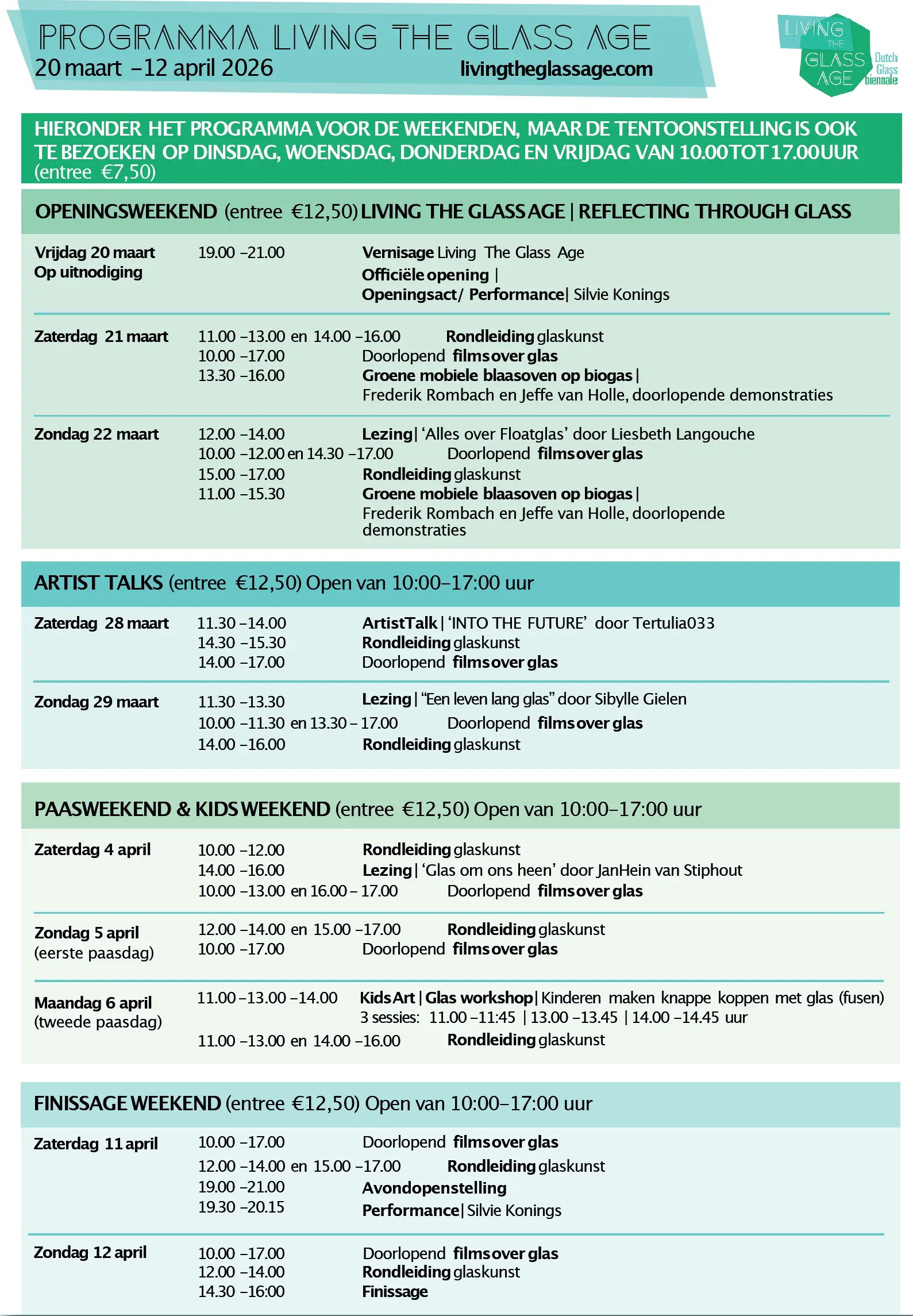 programma glas tentoonstelling LTGA 2026